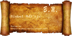 Biebel Móric névjegykártya